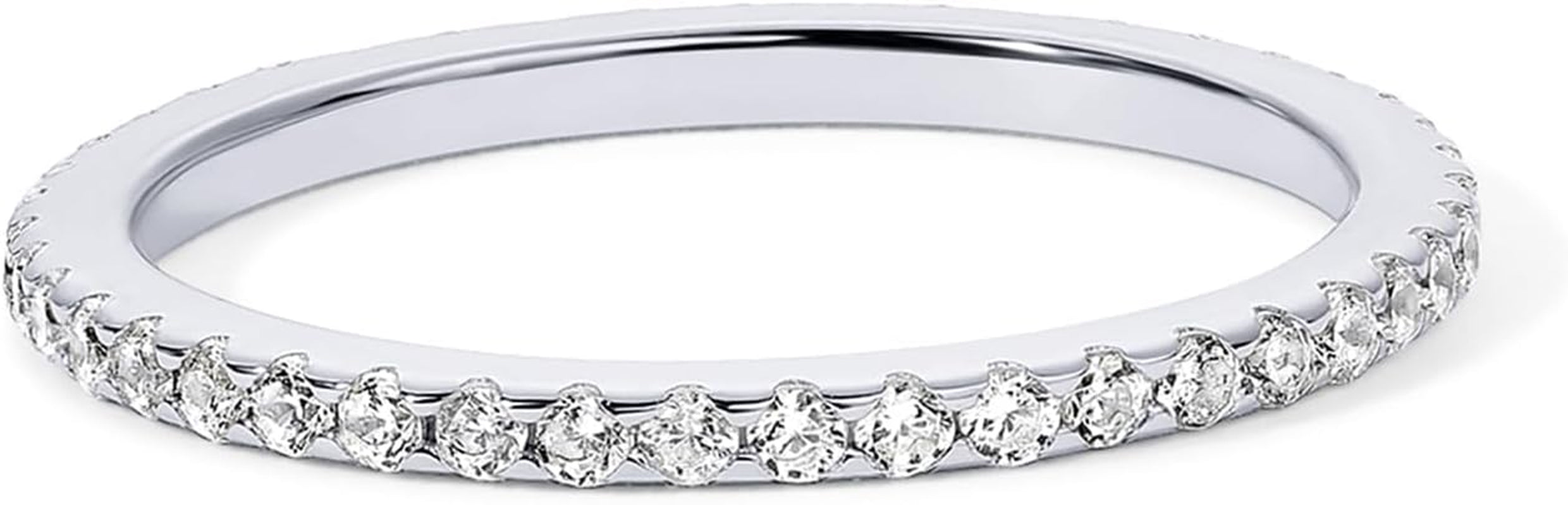 14K Gold Plated Sterling Silver CZ Simulated Diamond Stackable Ring Eternity Bands for Women