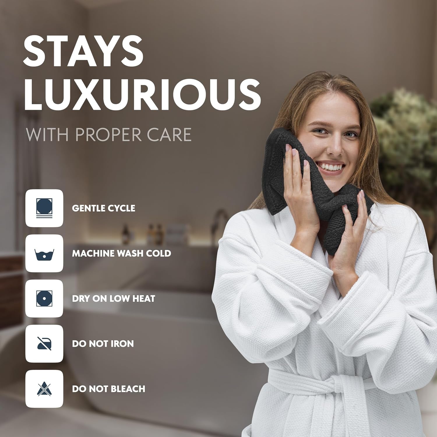 Luxury Cotton Washcloths - Makeup Removal Face Towel Set | 12 Pack | Black